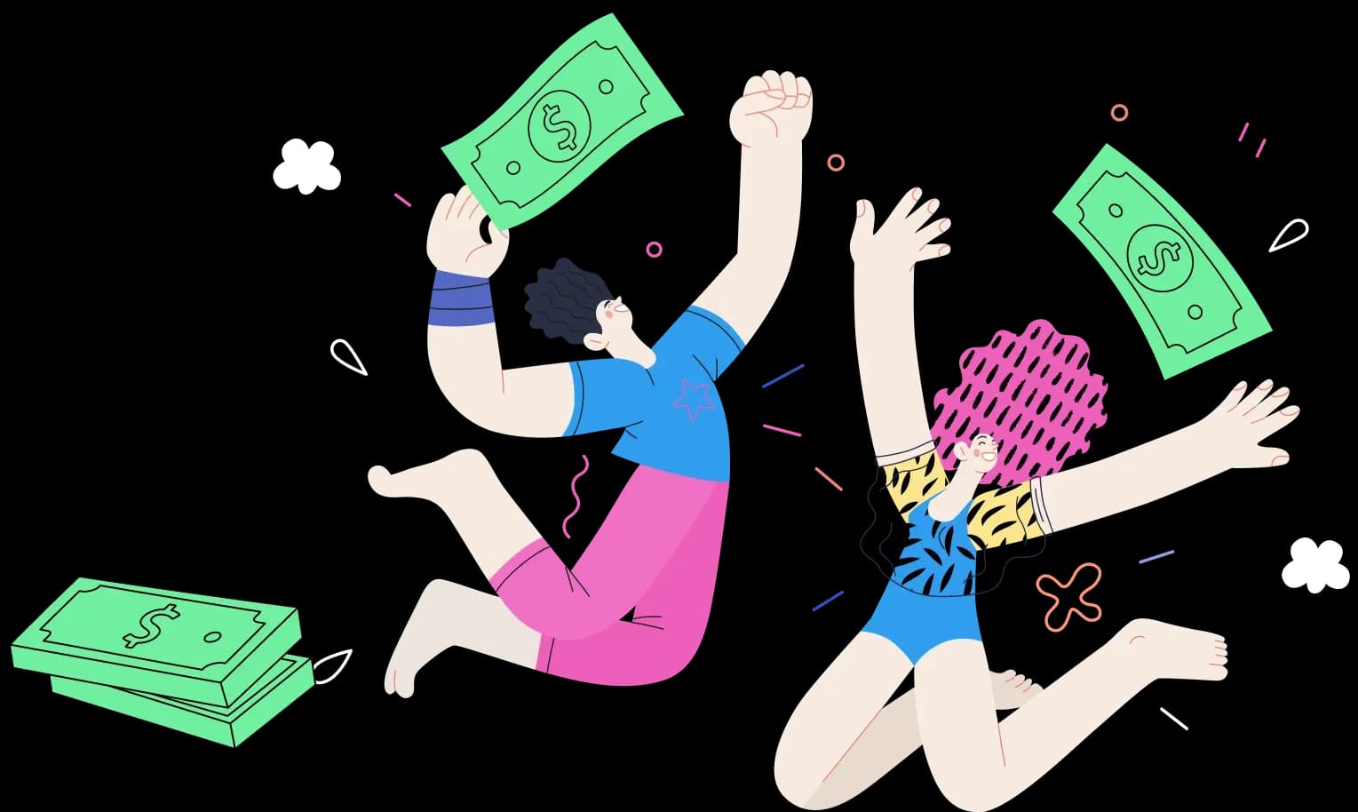 A group of people happily signing up for a community.